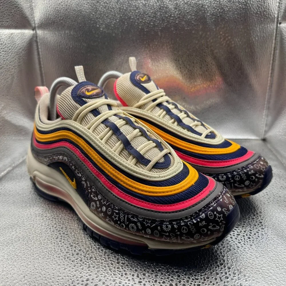 Size 7Y Nike Air Max 97‎ GS Multicolor Kids Lace Up Sneaker Shoes C19929-500